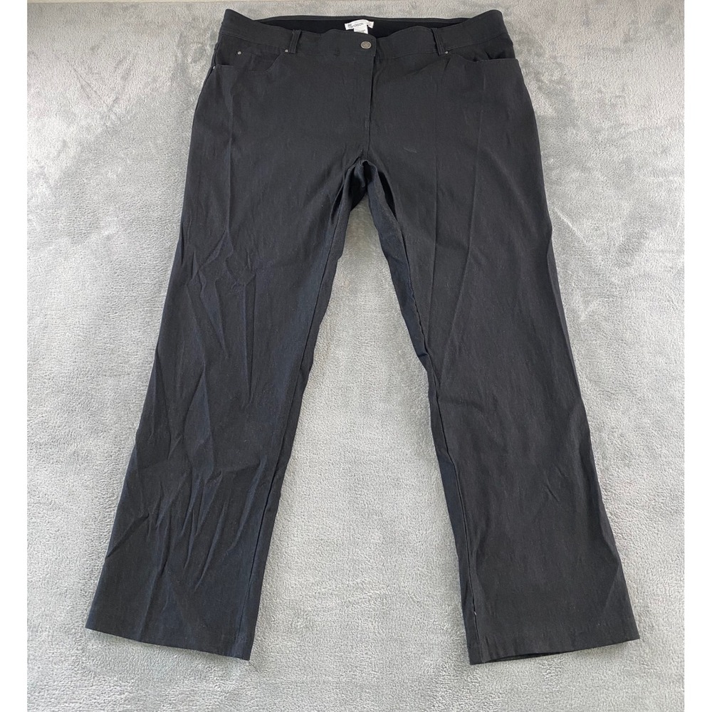89th + Madison Womens Plus Size 22 Charcoal Gray Stretch Straight Leg Pants
